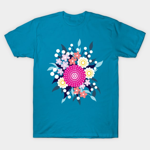 Folksy Florals T-Shirt by Anthea Designs